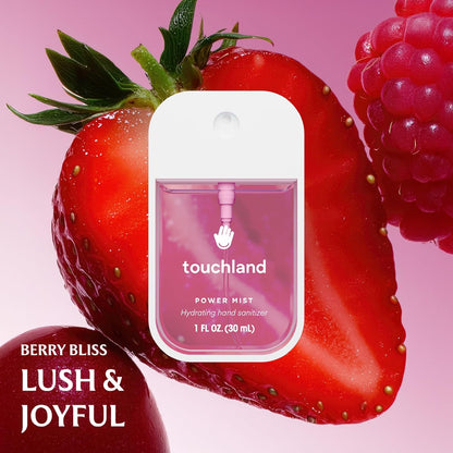 Touchland Power Mist Hydrating Hand Sanitizer Spray, JUICY 5 Set (Citrus, Berry, Watermelon, Peach, Mango), 1 FL. OZ. Travel Size (Set of 5)