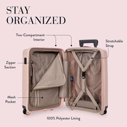 Bric's B|Y Ulisse Spinner Suitcase - 21 Inch Carry-On Luggage - Hard Exterior and TSA-Approved Lock - Rosa Perla