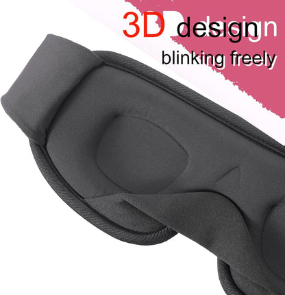 Sleep Mask for Men and Women 3D Contoured Eye Mask Patented Adjustable Light Blocking Night Mask for Sleeping (Blue)