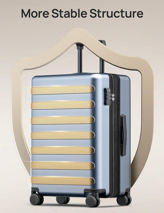 Carry on Luggage 22 X 14 X 9 Airline Approved, 20 Inch Luggage for 3-5 Days Travel, Double Spinner Wheels, 100% Hardshell PC, TSA Lock (00-Shadow (Expandable), Carry-On 20-Inch)