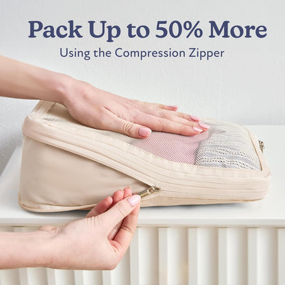 Vandel Space-Saving Compression Packing Cubes for Women, Men, Compressible Carry On Suit Case Organizer Luggage Packing Cubes for Travel Organizer Bags for Luggage and Backpacks, Suitcase Cube