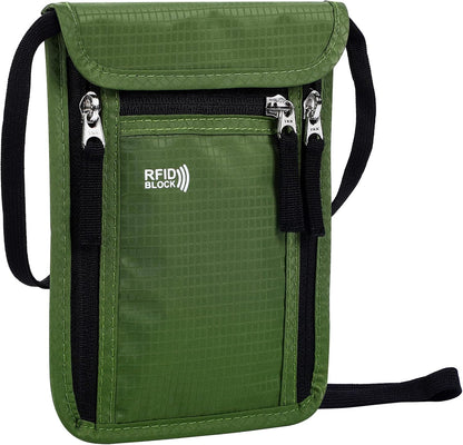 Travel Pouch Neck Wallet Family Passport Holder Organizer Case with RFID Blocking