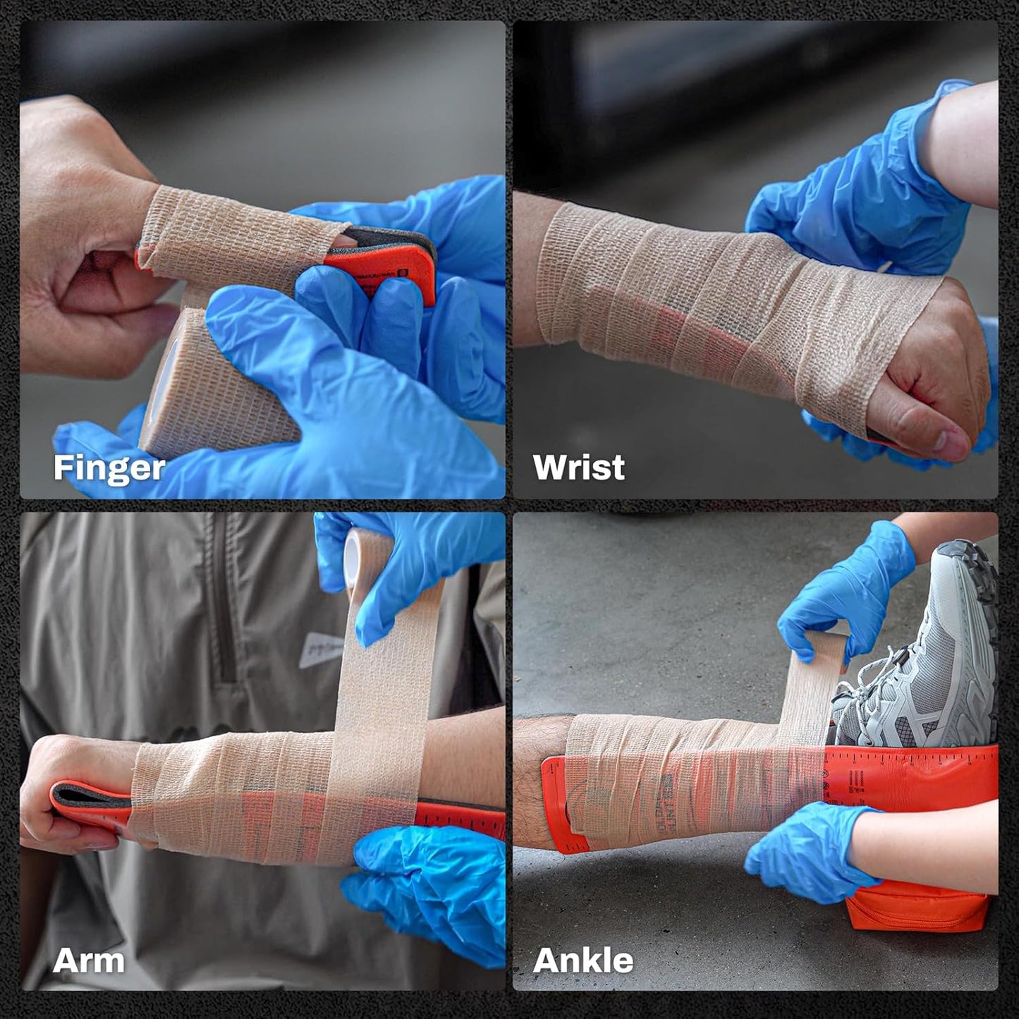RHINO RESCUE First Aid Splint 36" X 4.3" Orange-Gray, Keep Bones in Position (2, Folded)