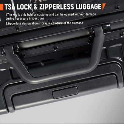 UrbanExplorer All Aluminum Carry On Luggage 22x14x9 Airline Approved Heavy Duty Hard Shell Suitcases Zipperless Suitcase with TSA Lock, Black, 20 Inch