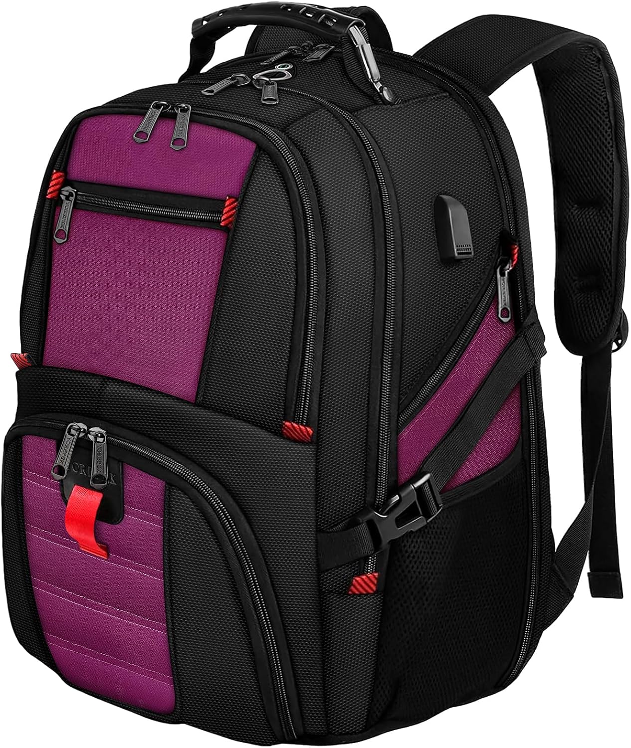 YOREPEK 18.4 Laptop Backpack, Large Backpacks Fit Most 18 Inch Laptop with USB Charger Port, TSA Friendly Flight Approved Weekend Carry on Backpack with Luggage Strap for Men and Women, Purple