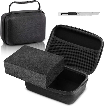 EVA Hard Case with Customizable Foam Protective EVA Carrying Case Shockproof Outdoor for Camera, Digital Products, Electronic Instruments with Knife(Black,7.8 x 6.3 x 3.5 Inch)