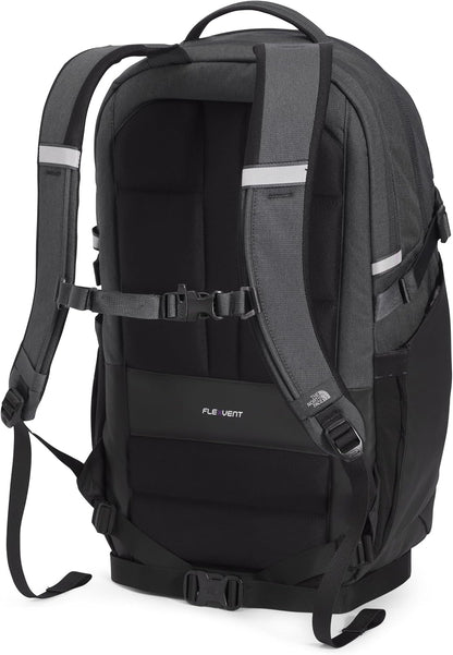 THE NORTH FACE Router Everyday Laptop Backpack | Daypack with Water Repellent Finish, 17" Laptop Sleeve, Reflective Details, Asphalt Grey Light Heather/TNF Black-NPF, One Size