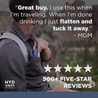 HYDAWAY 17oz Collapsible Water Bottle - BPA-Free, Leakproof, Lightweight, and Space-Saving - Perfect for Travel, Hiking, and Everyday Hydration