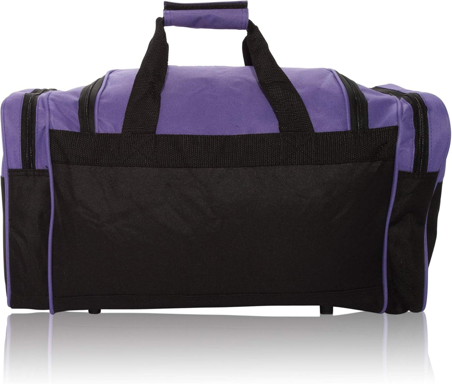 DALIX 21" Blank Sports Duffle Bag Gym Bag Travel Duffel with Adjustable Strap in Purple