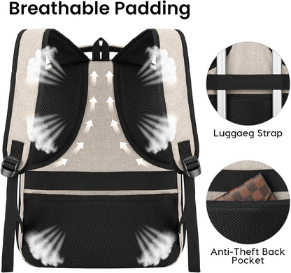 Backpack for Girls Women, School Backpack for Teen Boys, Lightweight Casual High School Bookbag, Daily-use Travel Laptop Backpack with USB Charging Port Fits 15.6 Inch Notebook