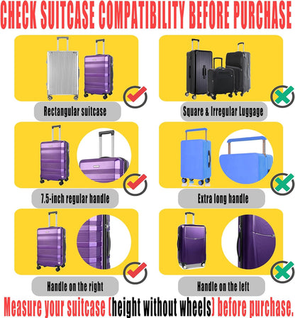 Suitcase Covers for Luggage – TSA Approved Clear PVC Luggage Protector Cover, Thick Transparent Waterproof Sleeve with Large Hook and Loop Closure, Fits 30" Wheeled Suitcases