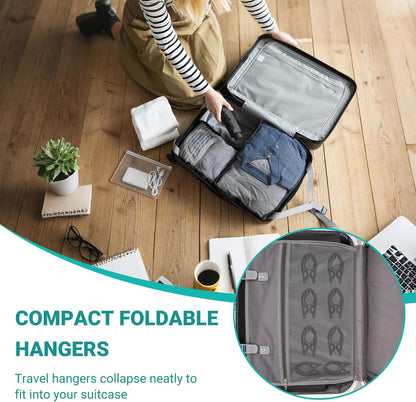 10Travel Hangers Foldable，Folding for Travtravel Hangerscruise Essentials ， 2025 Upgraded Folding Travel， Foldable for Suitcaseeling Travel Hangers (Black)