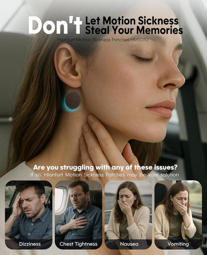 HMSDR2 80ct Motion Sickness Patches – Sea Sickness Patches for Cruise, Car, Airplane – Non-Drowsy, 72H Lasting