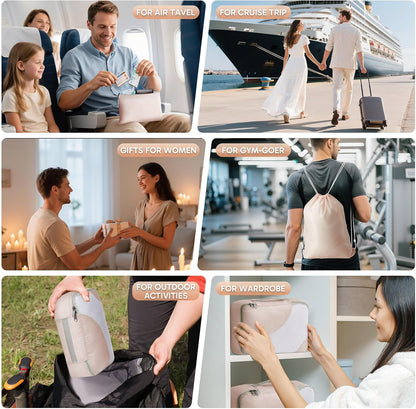 10 Set/8 Set Packing Cubes for Travel, Gifts for Women Mom,Anti-Tearing Suitcase Organizer for Luggage with Shoe & Hanging Toiletry Bag,OlarHike Vacation Essentials & Accessories for Cruise Ship,Cream
