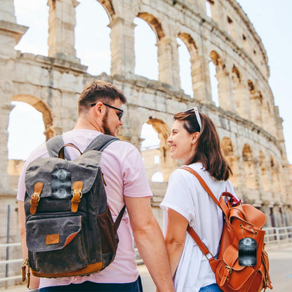 2 PCS Leather Luggage Tag for Suitcase Forest Moonlight Reflection in Water Travel Suitcase Labels with Privacy Name ID Label and Stainless Steel Loop for Adults Teens Travel Bag Labels Set