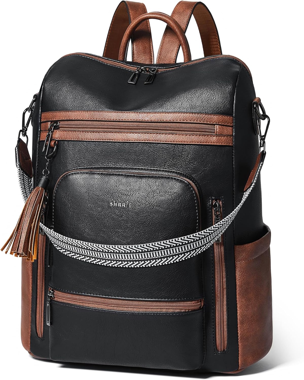 Shrrie Vegan Leather Laptop Backpack for Women 15.6 inch Work Backpack Fashion Travel Backpack Purse for Business College