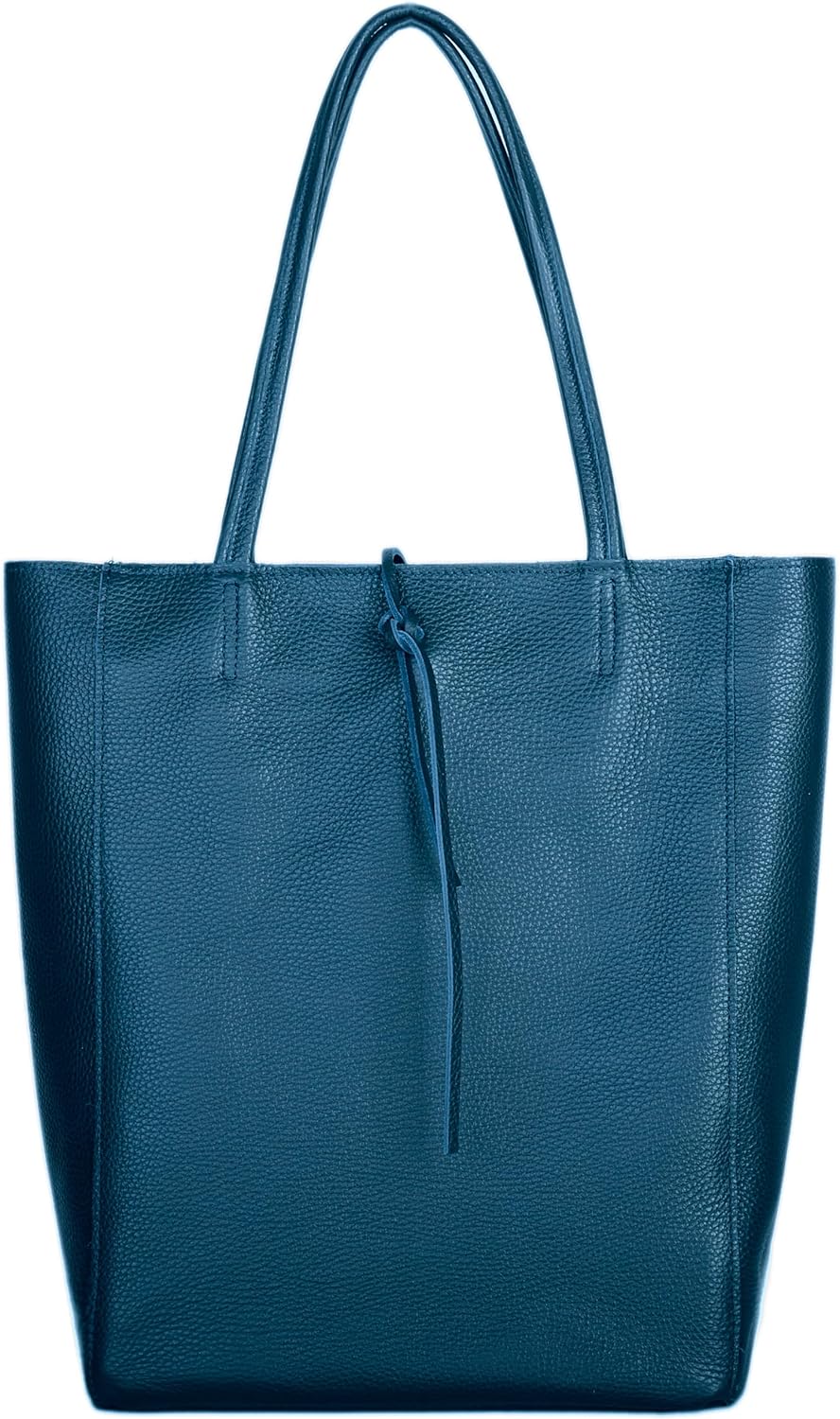 Italian Calf Leather Tote for Women with Zipper, Inner Pocket & Flat Base | Soft Unlined Shopper for Work & Travel