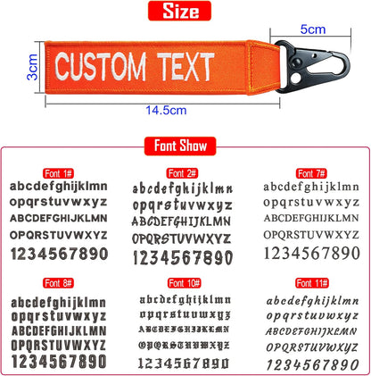 Custom Luggage Tags, Custom Personalized Luggage tag Name, Embroidery Key Ring Accessories for Car, Luggage, Crate,Gear