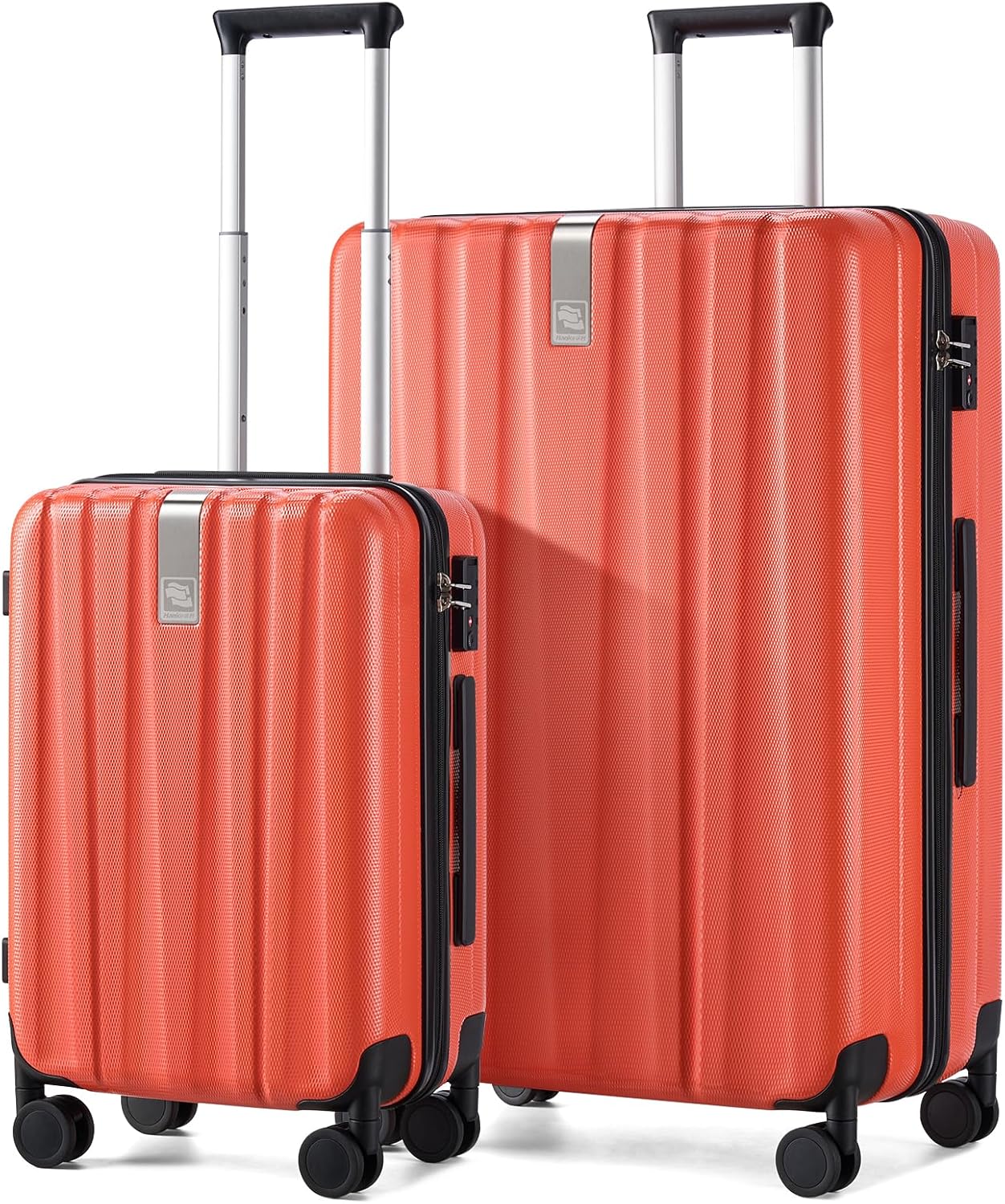 Hanke Luggage Sets 2 piece Carry On Luggage with Wheels PC Hard Shell Suitcases Lightweight Checked Travel Luggage Large Travel Suitcase Woman Men 20/29 Inch （Orange）