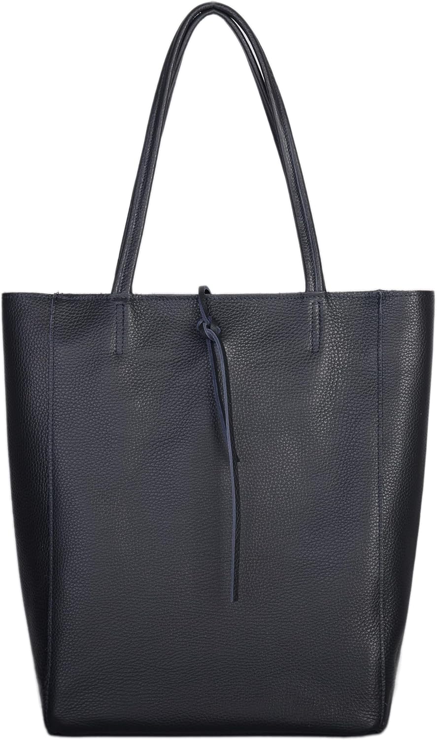 Italian Calf Leather Tote for Women with Zipper, Inner Pocket & Flat Base | Soft Unlined Shopper for Work & Travel