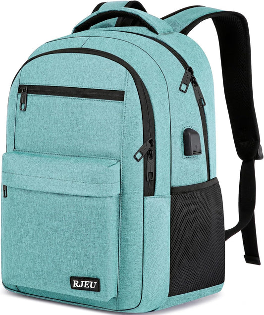 School Backpack for Teen Girls & College Students - 15.6 Inch Laptop Backpack with USB Charging Port, Ergonomic Anti-Theft Design for University, High School, Work, Teal