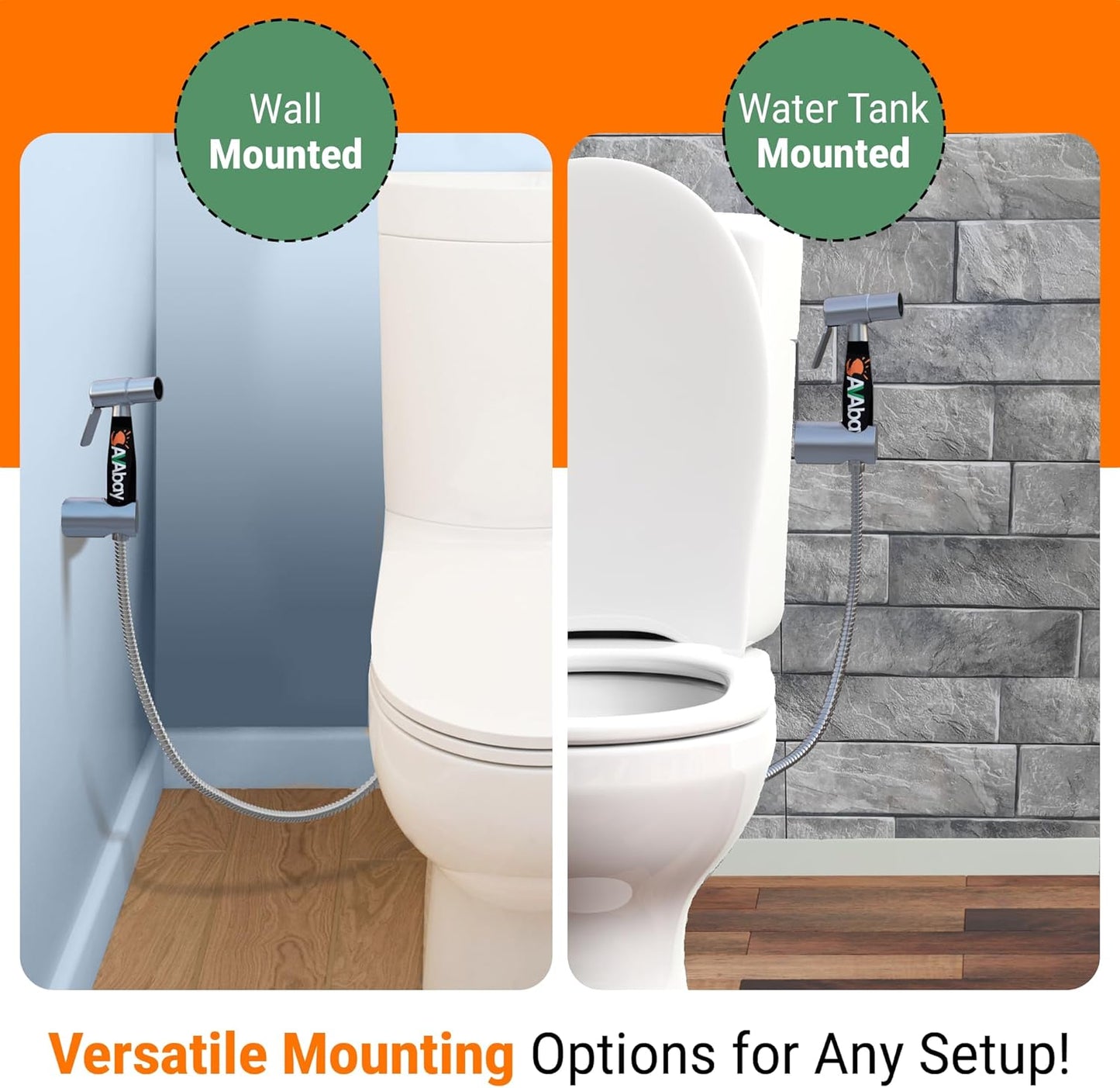 Hot and Cold Bidet Sprayer for Toilet w/Thermal Insulated Grip - Hot Water 180°F Handheld Sink Bidet Shataff - Diaper Sprayers - Muslim Shower Hand Held Attachment for Sink Hose Sprayer