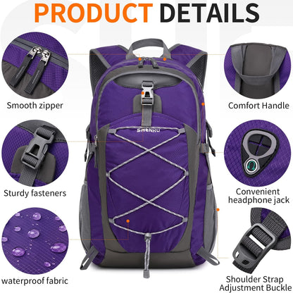 40L Hiking Backpack Lightweight Daypack Waterproof Travel Camping Backpack for Men Women Sport Packable