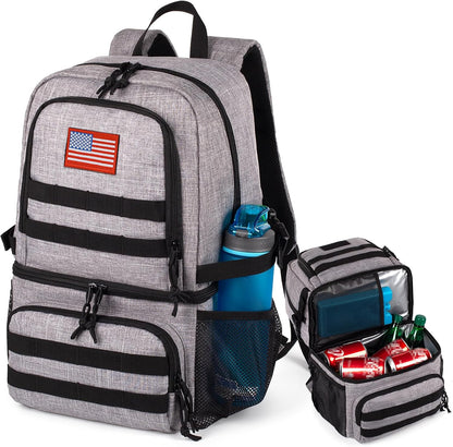 Tactical Double Deck Cooler Backpack for Men,Large Lunch Backpack with 2 Compartment,Soft Cooler Bag