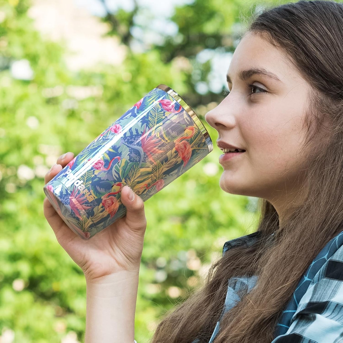 20 oz Stainless Steel Vacuum Insulated Tumbler with Lid - Double Wall Travel Mug Water Coffee Cup for Ice Drink & Hot Beverage, (Flamingo)