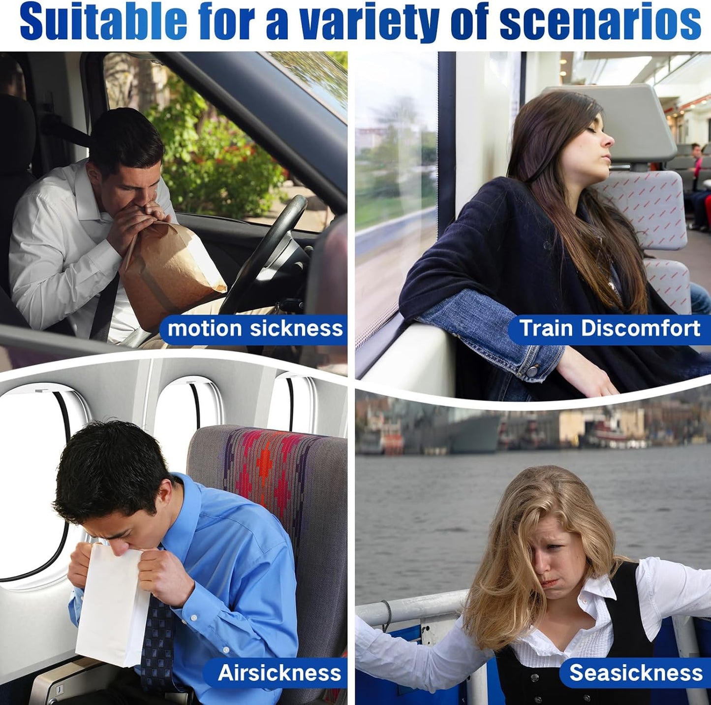 64ct Motion Sickness Patches – Sea Sickness Patches for Cruise, Car, Airplane, and Other Travel – Non-Drowsy, Effective, Lasts 72 Hours