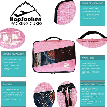 5 Set Packing Cubes for Travel Large Suitcase Luggage Organizer Bags Travel Accessories Vacation 4 Cubes 1 Laundry Pouch Bag