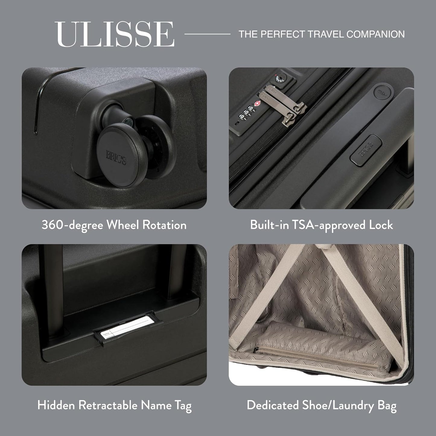 Bric's 28" Expandable Spinner Suitcase - Travel Luggage with TSA-Approved Lock and Hard Shell Exterior - B|Y Ulisse - Black