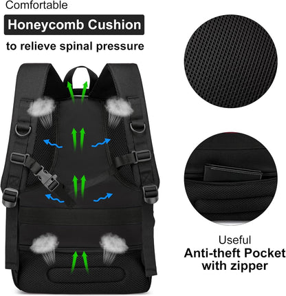 School Backpack for Teen Boys, 15.6 Inch Anti Theft Laptop Bookbag with USB Charging Port, Water Resistant College - Travel Backpack Ergonomic, Fits Notebook, Men Women