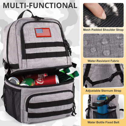 Tactical Double Deck Cooler Backpack for Men,Large Lunch Backpack with 2 Compartment,Soft Cooler Bag