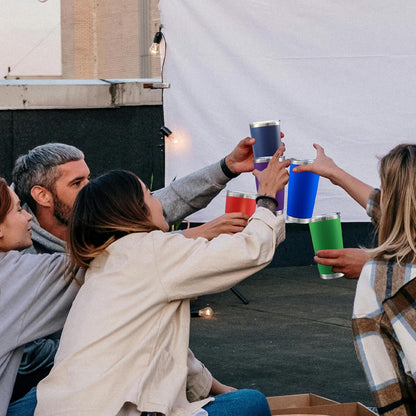 20oz Tumbler Bulk Stainless Steel Tumblers with Lid Vacuum Insulated Double Wall Travel Coffee Mug Powder Coated Tumbler Cup for Hot and Cold Drinks(Light Blue, 6 pack)