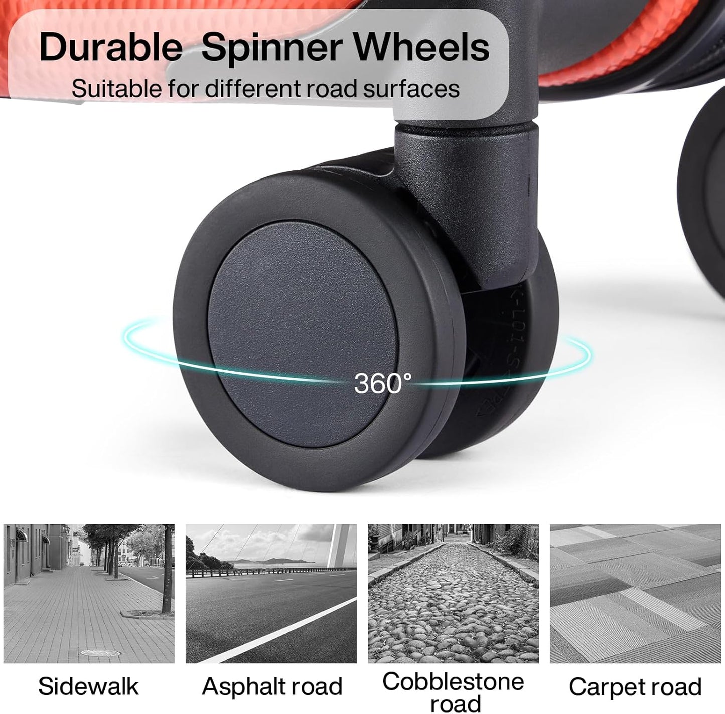 Hanke Luggage Sets 2 piece Carry On Luggage with Wheels PC Hard Shell Suitcases Lightweight Checked Travel Luggage Large Travel Suitcase Woman Men 20/29 Inch （Orange）