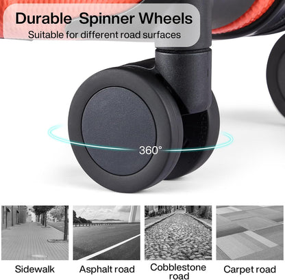 Hanke 24 Inch Luggage Suitcases With Spinner Wheels Lightweight PC Hard Shell Rolling Suitcase With Travel Lock,Checked-Medium 24-Inch （Orange）