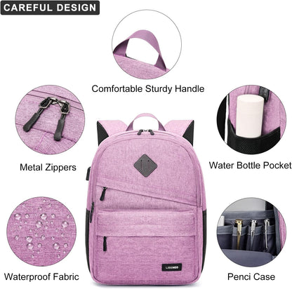 School Backpack for Teen Girls, Cute College Backpacks for Women Students Aesthetic Bookbag Large 15.6 Inch Laptop Bag Middle School Back Pack, Pink