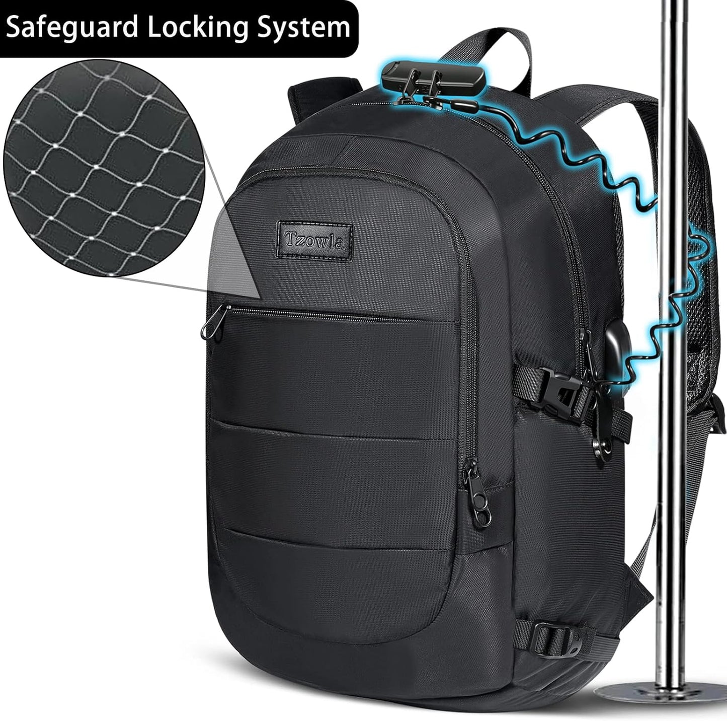 Tzowla 35 Liter Anti Theft with USB Charging Port Laptop Backpack