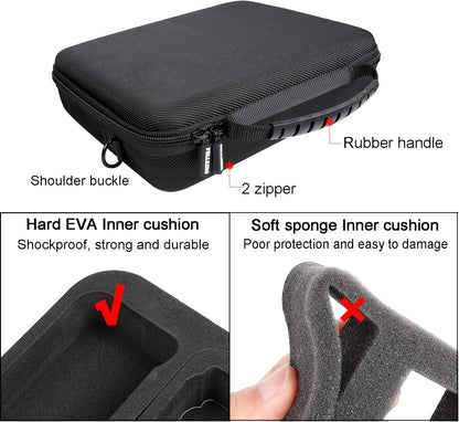 PellKing Hard Case for GoPro Hero 13/12/11/10/9/8/7/2018/6/5 Blcak/4 Silvery Action Camera, Accessories Carrying Storage Shoulder Bag With Strap for DJI Osmo Action 5/4/3 Insta360 Ace Pro