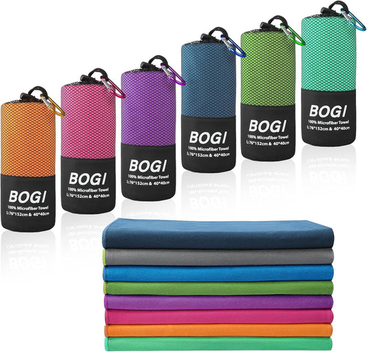 BOGI Microfiber Travel Sports Towel-Quick Dry Towel, Soft Lightweight Microfiber Camping Towel Absorbent Compact Travel Towel for Camping Gym Beach Bath Yoga Swimming Backpacking (M:40''x20''-Hpink)