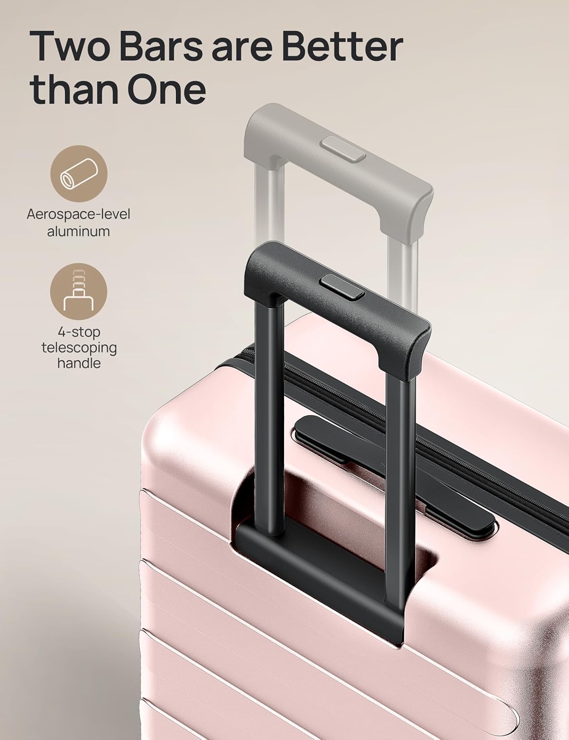 Carry on Luggage 22 X 14 X 9 Airline Approved, 20 Inch Luggage for 3-5 Days Travel, Double Spinner Wheels, 100% Hardshell PC, TSA Lock (00-Pink (Expandable), Set 3PCS (20-Inch/24-Inch/28-Inch))