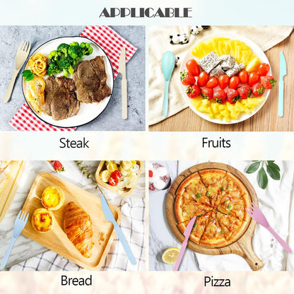 Reusable Travel Utensils Set with Case, Pink Wheat Straw Portable Knife Fork Spoons Tableware, Eco-Friendly BPA Free Cutlery for Kids and Adults as Travel Picnic Camping Utensils