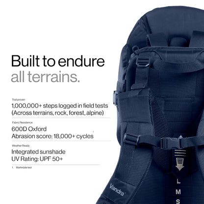 Vandra™ River - Scandinavian Hiking Baby Carrier Backpack - Gravity Lock™ Hard-Shell Frame - Nest Child Carrier for Toddler & Kids - Dust Bag, Alu Tag & More Included