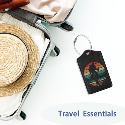 2Pcs Luggage Tag for Suitcase Sasquatch Cute Suitcase Tag with Privacy Flap & Name ID Label & Metal Loop,Travel Bag Luggage Tags for Women
