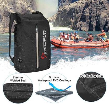 Piscifun Dry Bag Waterproof, Lightweight Dry Backpack Roll-Top Sealed with Waist Pouch and Phone Case Keeps Gear Dry Inside for Kayaking, Boating 10L 20L 30L