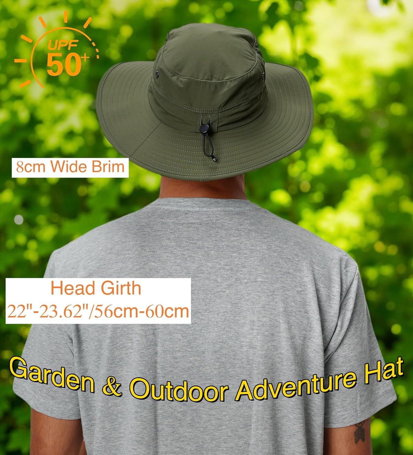 Home Prefer UPF50+ Mens Sun Hat Wide Brim Fishing Hat Sun Protection Beach Gardening Bucket Hat for Men Women