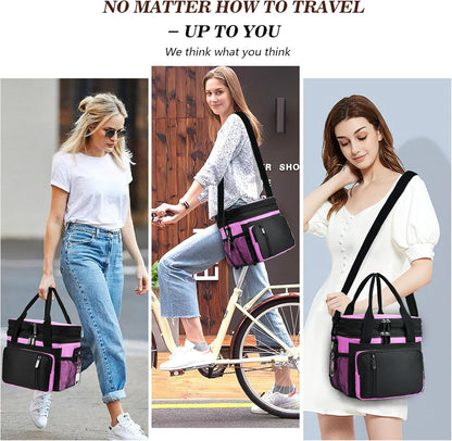 Insulated Lunch Bag Women | Large Adult Lunch Box | Double-Layer Reusable Lunch Bags | Leak-Proof Tote Cooler Bag for Work Picnic Outdoors | 16L, Pink