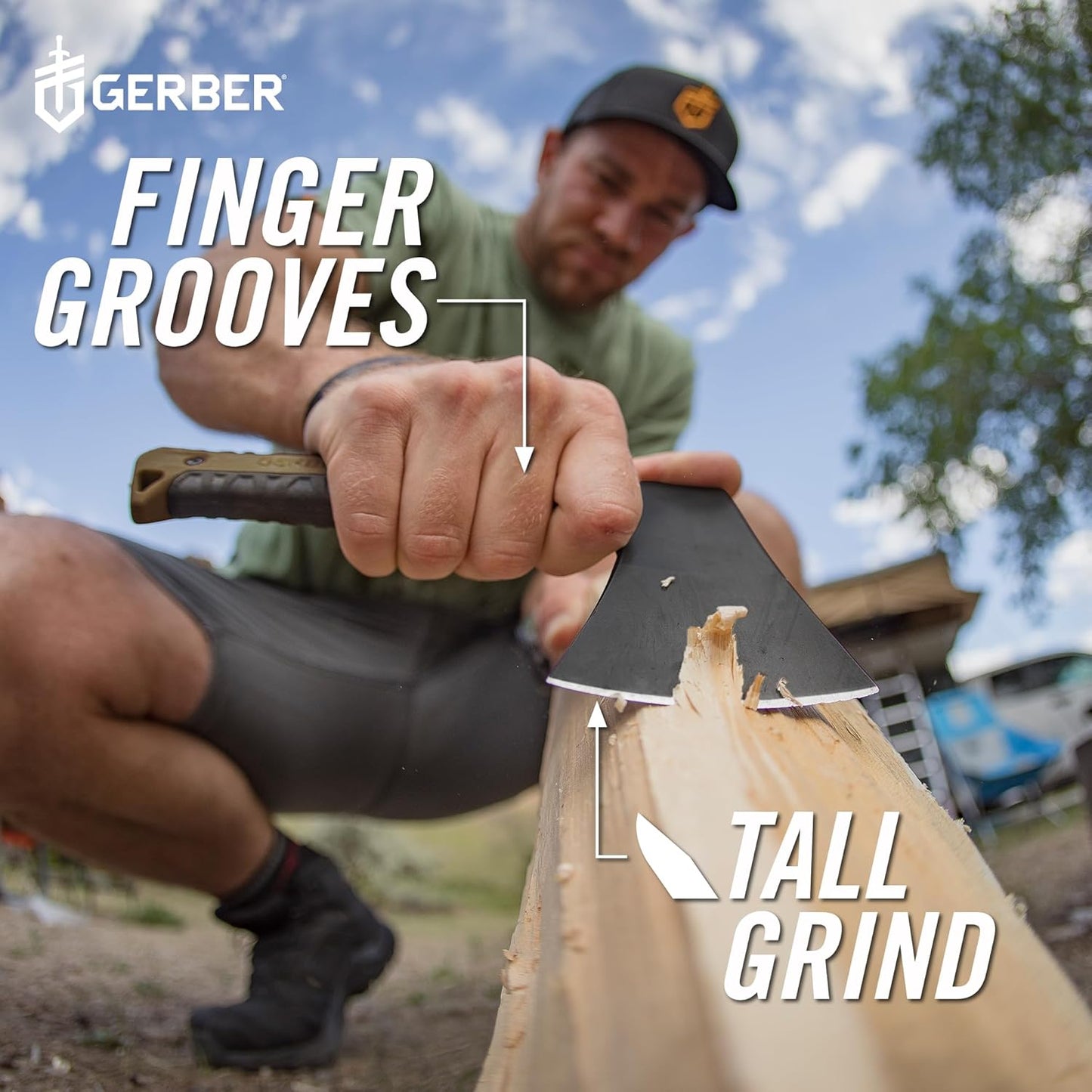 Gerber Gear Pack Hatchet - 3.5" Steel Blade Axe with Full Tang - Survival, Bushcraft and Camping Gear - with Mountable Nylon Sheath - Brown