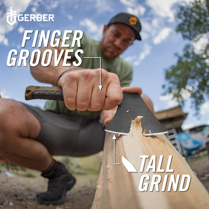 Gerber Gear Pack Hatchet - 3.5" Steel Blade Axe with Full Tang - Survival, Bushcraft and Camping Gear - with Mountable Nylon Sheath - Brown